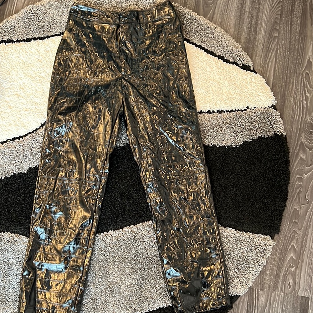 Pleather croc pants.